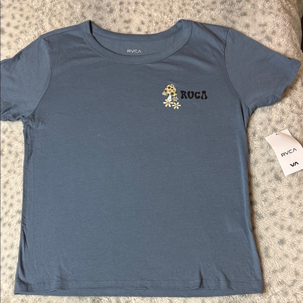 RVCA Kids Slate Blue Tee with Graphic